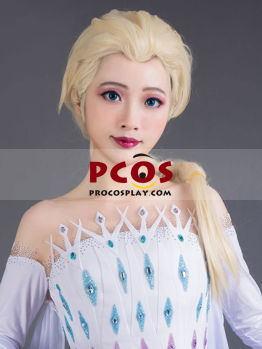 Picture of Frozen Snow Queen of Arendelle Elsa Light Gold Cosplay Wigs Upgraded mp005320